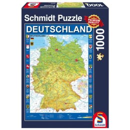 PQ Puzzle 1000 el. Mapa Niemiec Schmidt - puzzle