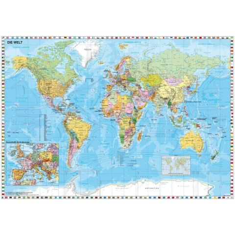 PQ Puzzle 1500 el. Mapa świata Schmidt - puzzle