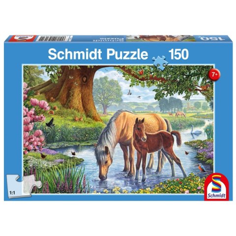Puzzle 150 el. Konie przy strumieniu Schmidt - puzzle