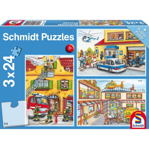 Puzzle 3 x 24 el. Służby ratownicze Schmidt - puzzle