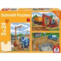 Puzzle 3 x 24 el. Uwaga! Roboty budowlane Schmidt - puzzle