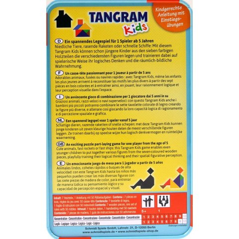 Tangram dla dzieci (w metalowej puszce) Schmidt - gry