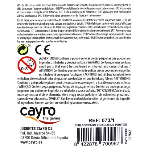 Zestaw do gry Casino: plastikowy kubek + kości oczkowe (073/1) Cayro