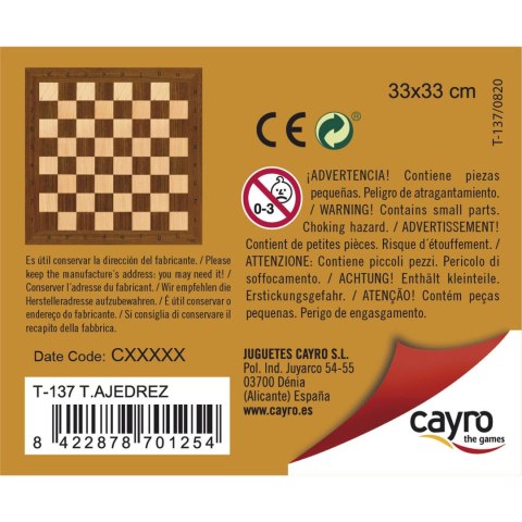 Plansza do gry w Szachy 33x33 cm (T-137) Cayro
