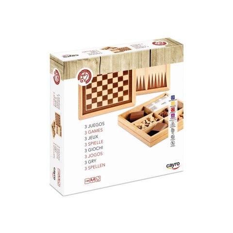 Szachy / Warcaby / Backgammon (drewniane) (603) Cayro
