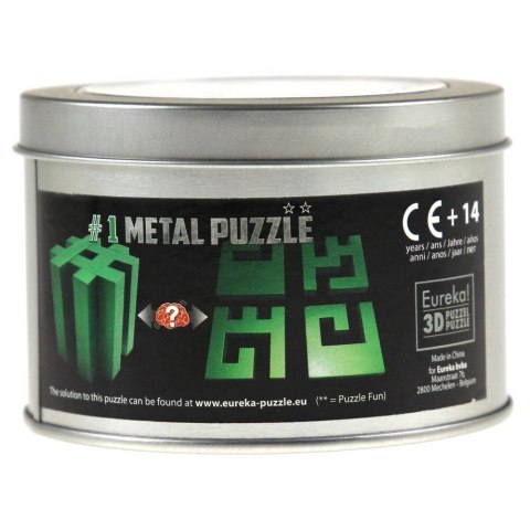 Łamigłówka metalowa w puszce - #1 (zielona) - poziom 2/4 Eureka 3D