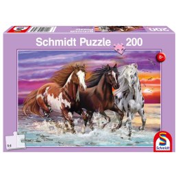 Puzzle 200 el. Trzy dzikie konie Schmidt - puzzle