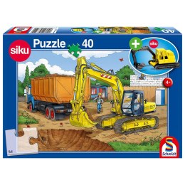 Puzzle 40 el. SIKU Koparka + zabawka Schmidt - puzzle