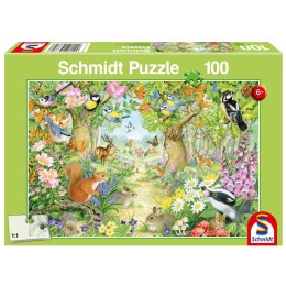 Puzzle 100 el. Leśne zwierzęta Schmidt - puzzle