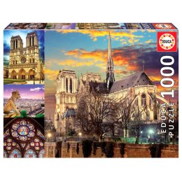Puzzle 1000 el. Katedra Notre Dame (kolaż) Educa