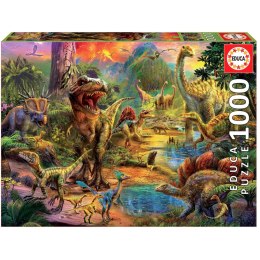 Puzzle 1000 el. Kraina dinozaurów Educa