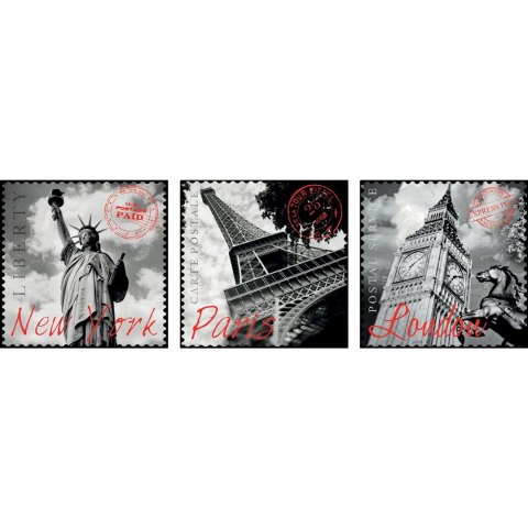 Puzzle 3 x 500 el. Duże miasta Educa