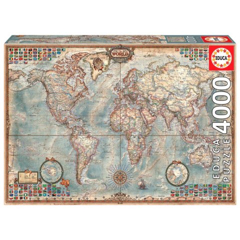 Puzzle 4000 el. Polityczna mapa świata (retro) Educa