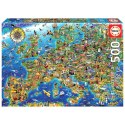Puzzle 500 el. Mapa Europy Educa
