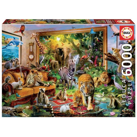 Puzzle 6000 el. Zwierzęta w salonie Educa