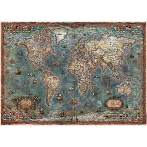 Puzzle 8000 el. Polityczna mapa świata (retro) Educa