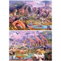 Puzzle 2 x 100 el. Dzikie zwierzęta (panorama) Educa
