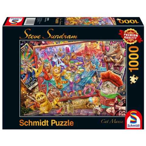 PQ Puzzle 1000 el. STEVE SUNDRAM Muzykalne koty (Cat Mania) Schmidt - puzzle