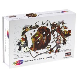 Puzzle drewniane / kolorowe - Lew Eureka 3D