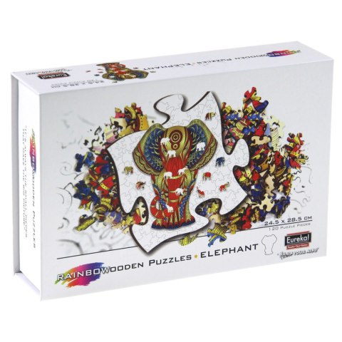 Puzzle drewniane / kolorowe - Słoń Eureka 3D