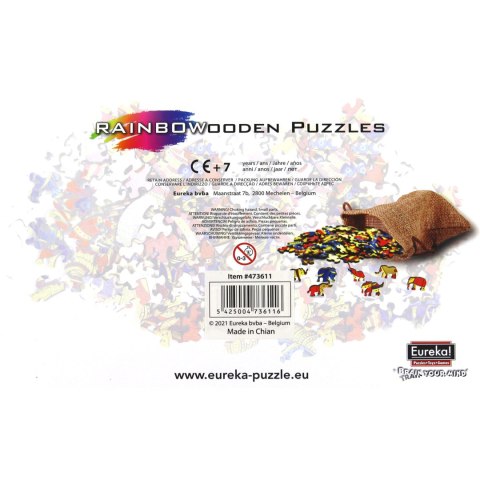 Puzzle drewniane / kolorowe - Słoń Eureka 3D