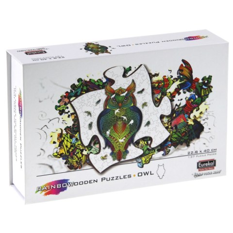 Puzzle drewniane / kolorowe - Sowa Eureka 3D