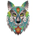 Puzzle drewniane / kolorowe - Wilk Eureka 3D