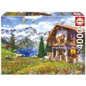 Puzzle 4000 el. Dom w Alpach Educa
