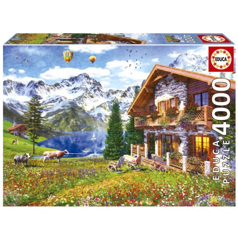 Puzzle 4000 el. Dom w Alpach Educa