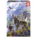 Puzzle 500 el. Wilki w górach Educa