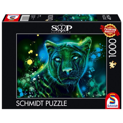 PQ Puzzle 1000 el. SHEENA PIKE Zielono-niebieska pantera Schmidt - puzzle