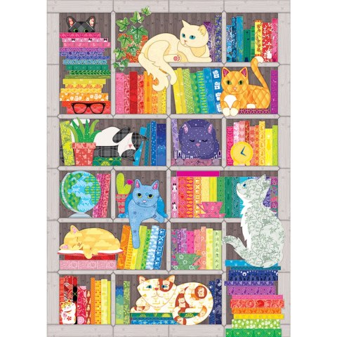 Puzzle 1000 el. Koty i książki Cobble Hill