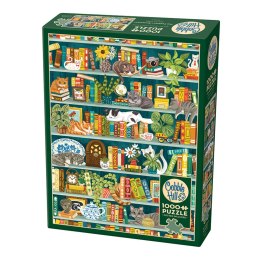 Puzzle 1000 el. Miejsce dla książek i kotów Cobble Hill