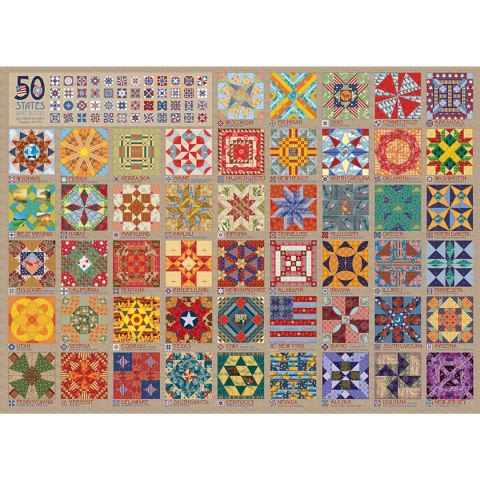 Puzzle 1000 el. Pięćdziesiąt stanów Ameryki Cobble Hill