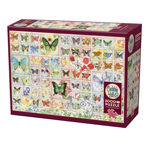 Puzzle 2000 el. Motyle i kwiaty Cobble Hill