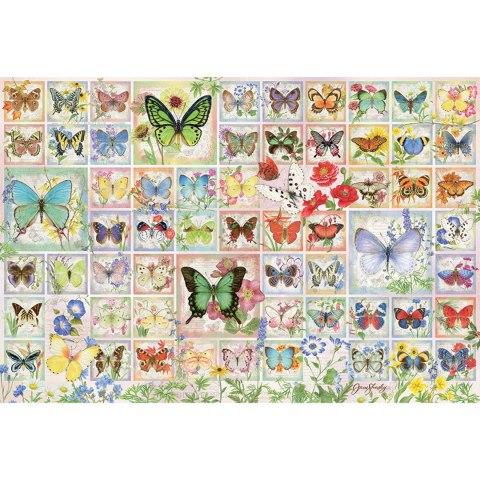 Puzzle 2000 el. Motyle i kwiaty Cobble Hill