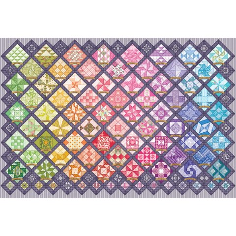 Puzzle 2000 el. Tęczowy patchwork Cobble Hill