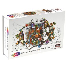 Puzzle drewniane / kolorowe - Kot (Pirat) Eureka 3D