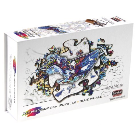 Puzzle drewniane / kolorowe - Płetwal błękitny Eureka 3D