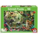 Puzzle 100 el. Kolorowa dżungla Schmidt - puzzle