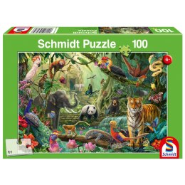Puzzle 100 el. Kolorowa dżungla Schmidt - puzzle