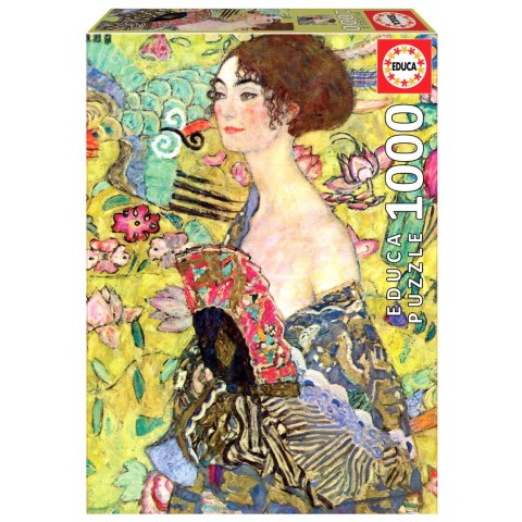 Puzzle 1000 el. Dama z wachlarzem, Gustav Klimt Educa