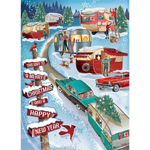 Puzzle 1000 el. Świateczny zlot kempingowy Cobble Hill
