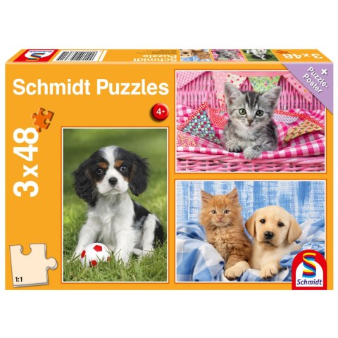 Puzzle 3 x 48 el. Najsłodsze zwierzątka Schmidt - puzzle