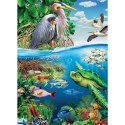 Puzzle 350 el. W powietrzu i pod wodą Cobble Hill