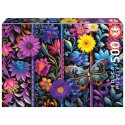 Puzzle 500 el. Kwiaty i motyl Educa