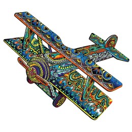 Puzzle drewniane / kolorowe - Dwupłatowiec Eureka 3D