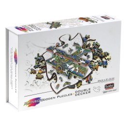 Puzzle drewniane / kolorowe - Dwupłatowiec Eureka 3D
