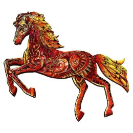 Puzzle drewniane / kolorowe - Koń Eureka 3D
