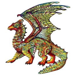 Puzzle drewniane / kolorowe - Smok Eureka 3D